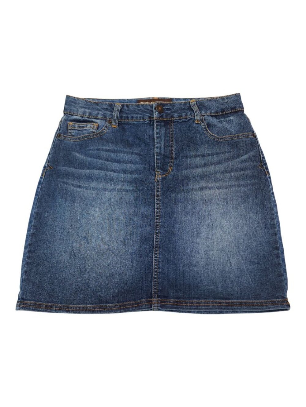 Bit & Bridle Womens Denim Mini Skirt Size 4 Blue Cotton Blend Stretch